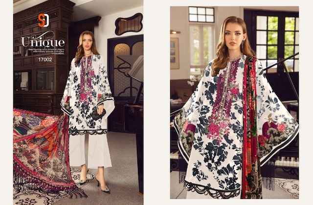 Shraddha Designer M Print Vol 17 Lawn Cotton Dress Material 4 pcs Catalogue = Chiffon dupatta - Wholesale Factory