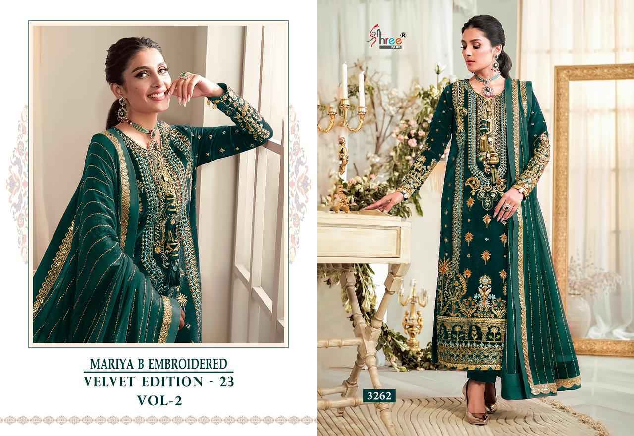 Shree Fabs Maria B Embroidered Velvet Edition 23 Vol 2 Velvet Dress Material 5 pcs Catalogue