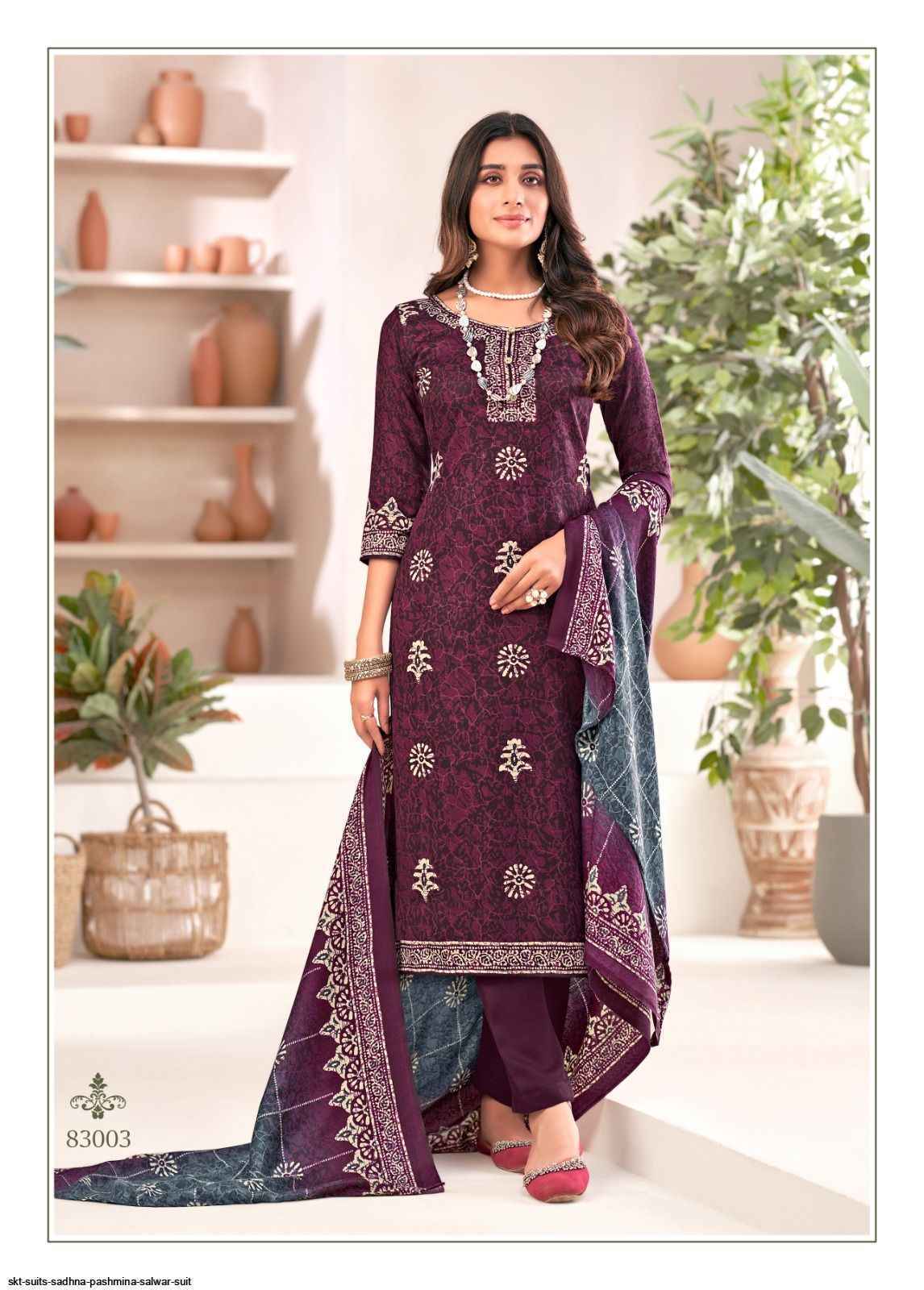 Skt Sadhna Pashmina Dress Material 8 pcs Catalogue - Wholesale Factory