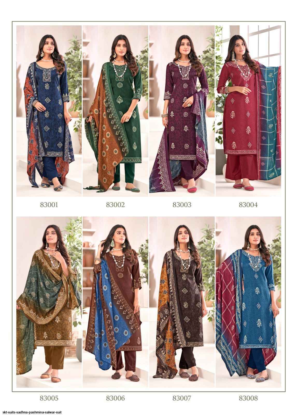 Skt Sadhna Pashmina Dress Material 8 pcs Catalogue - Wholesale Factory