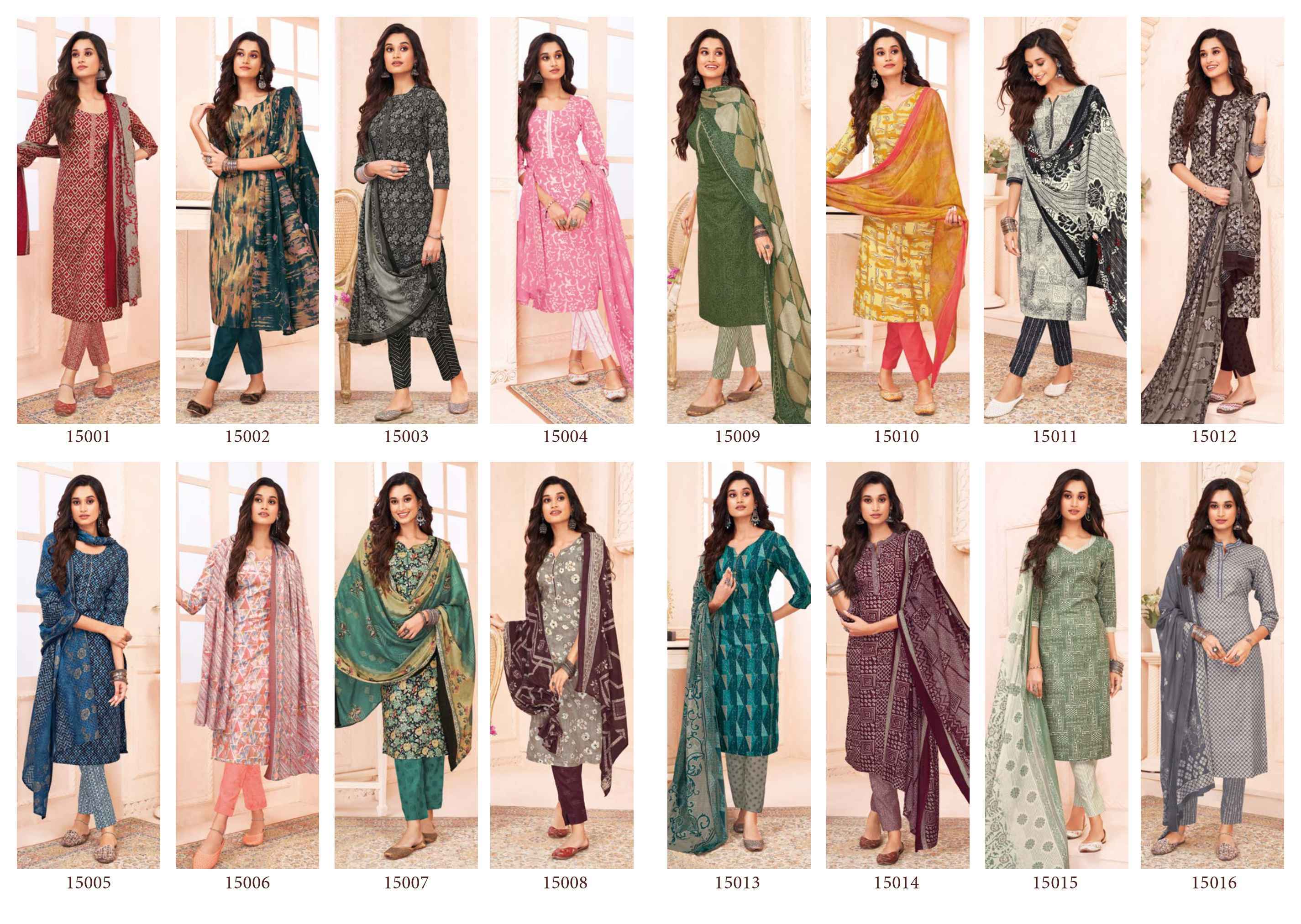 Suryajyoti Zion Cotton Vol 15 Cotton Dress Material 16 pcs Catalogue - Wholesale Factory