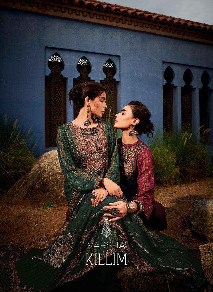 Varsha Killim Pashmina Dress Material 6 pcs Catalogue - Wholesale Factory