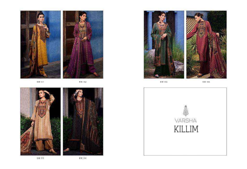 Varsha Killim Pashmina Dress Material 6 pcs Catalogue - Wholesale Factory