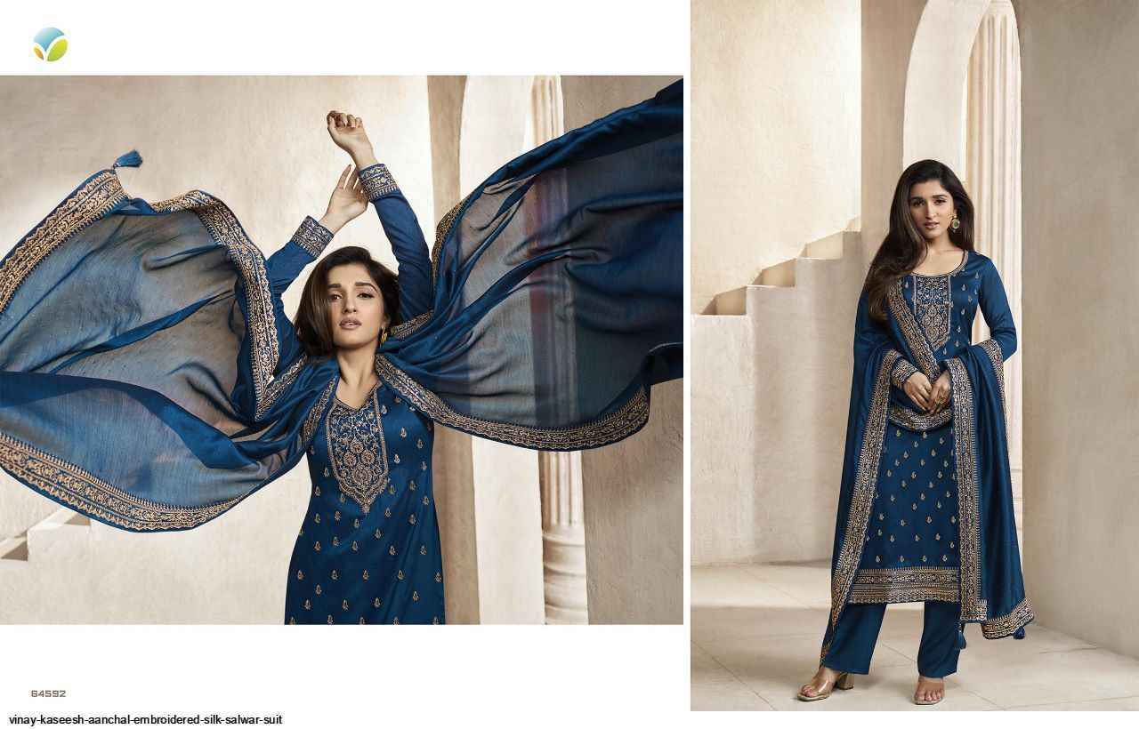 Vinay Kaseesh Aanchal Silk Georgette Dress Material 5 pcs Catalogue - Wholesale Factory