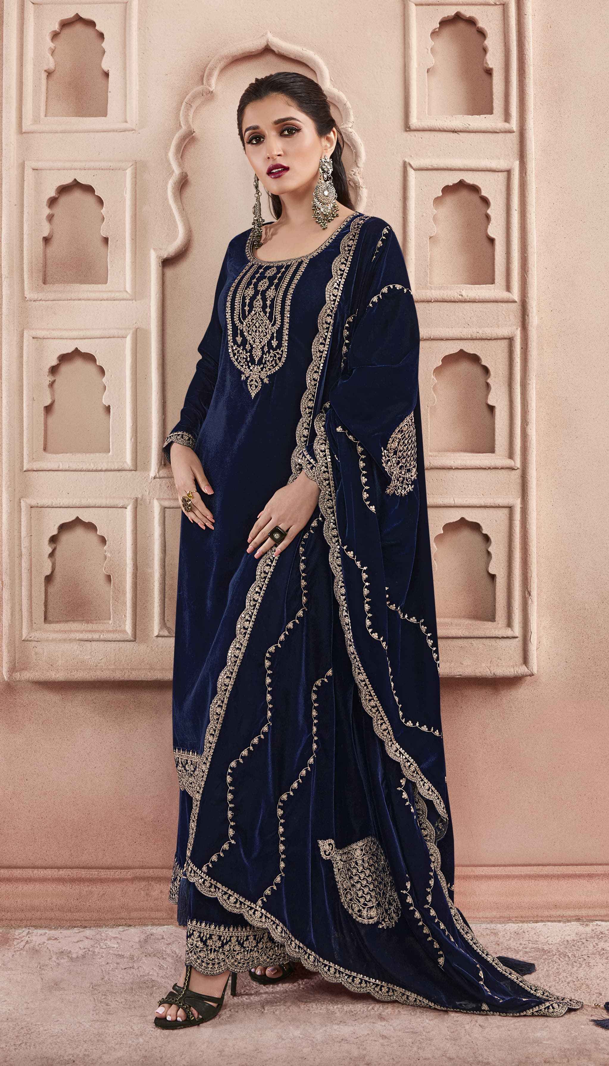 Vinay Kervin Velvet Embroidery Vol 3 Velvet Dress Material 6 pcs Catalogue