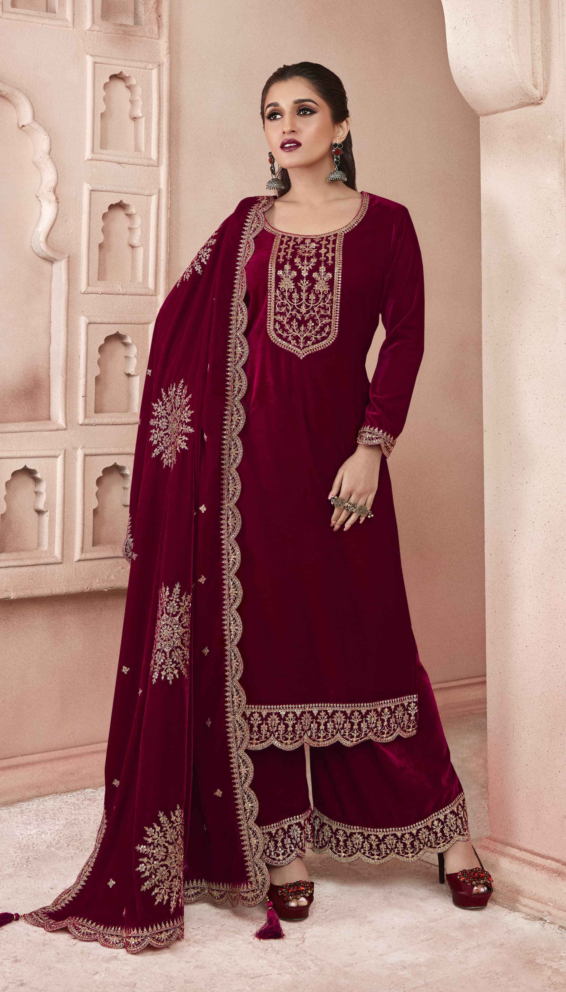 Vinay Kervin Velvet Embroidery Vol 3 Velvet Dress Material 6 pcs Catalogue