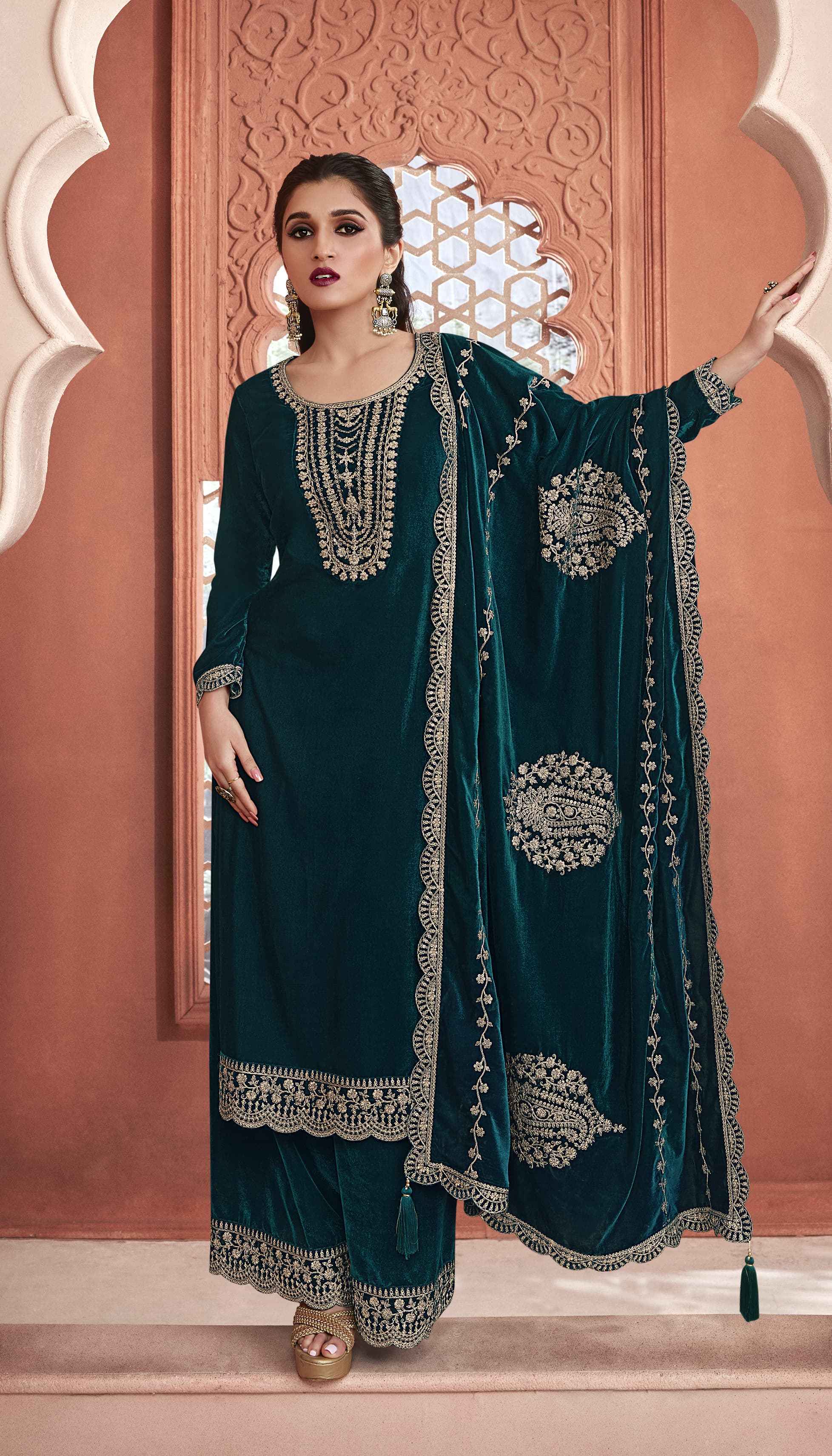 Vinay Kervin Velvet Embroidery Vol 3 Velvet Dress Material 6 pcs Catalogue