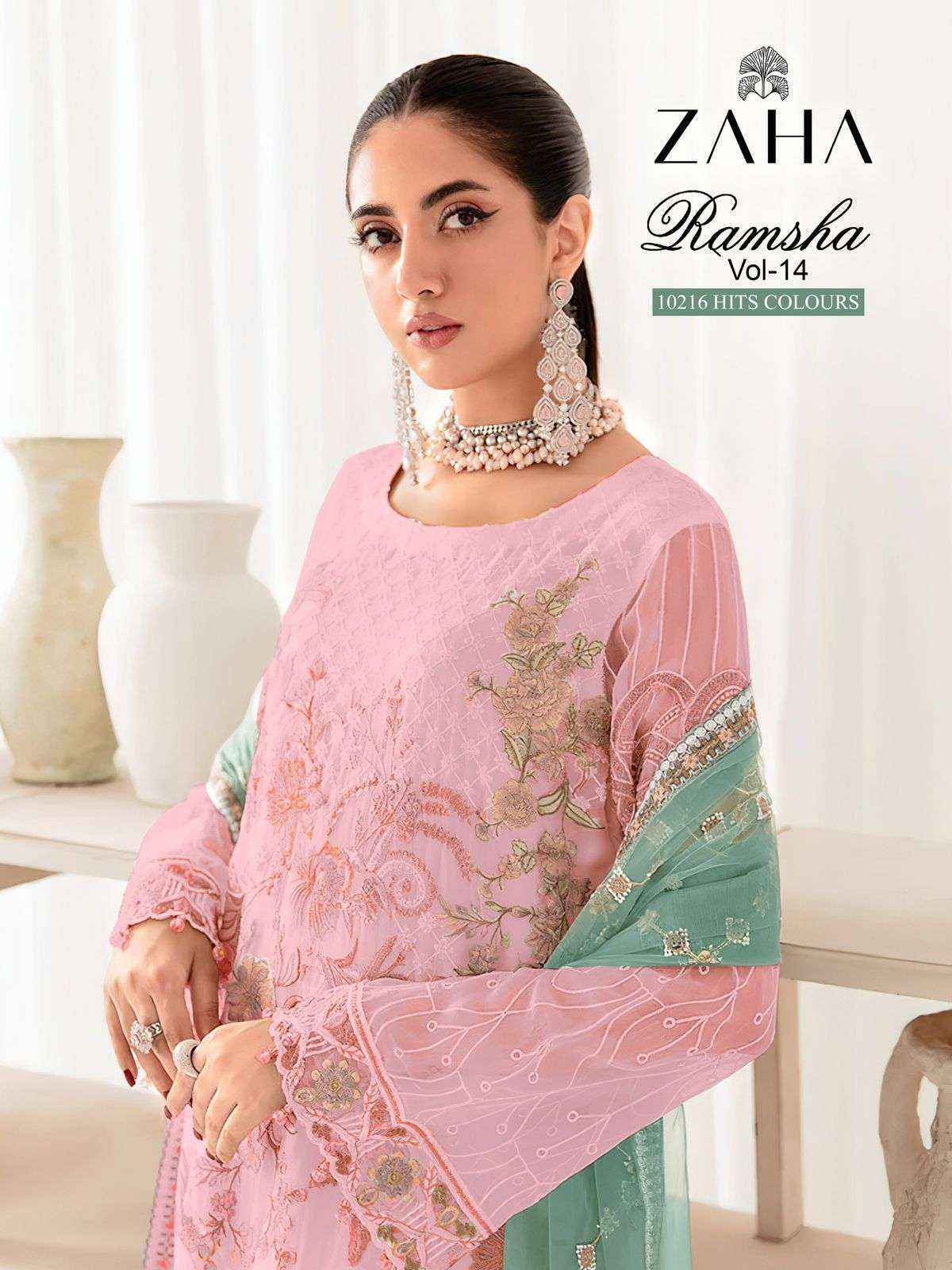 Zaha Ramsha Vol 14 Georgette Dress Material 4 pcs Catalogue - Wholesale Factory