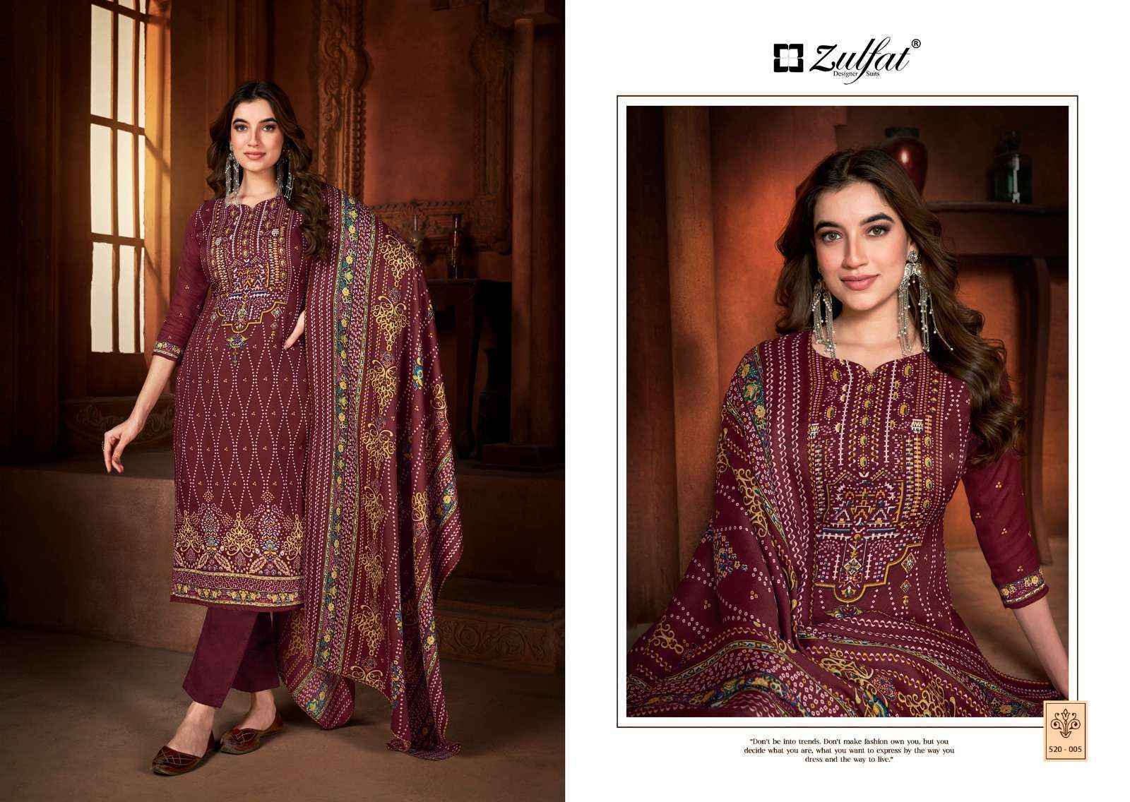 Zulfat Riyana Pashmina Dress Material 8 pcs Catalogue - Wholesale Factory