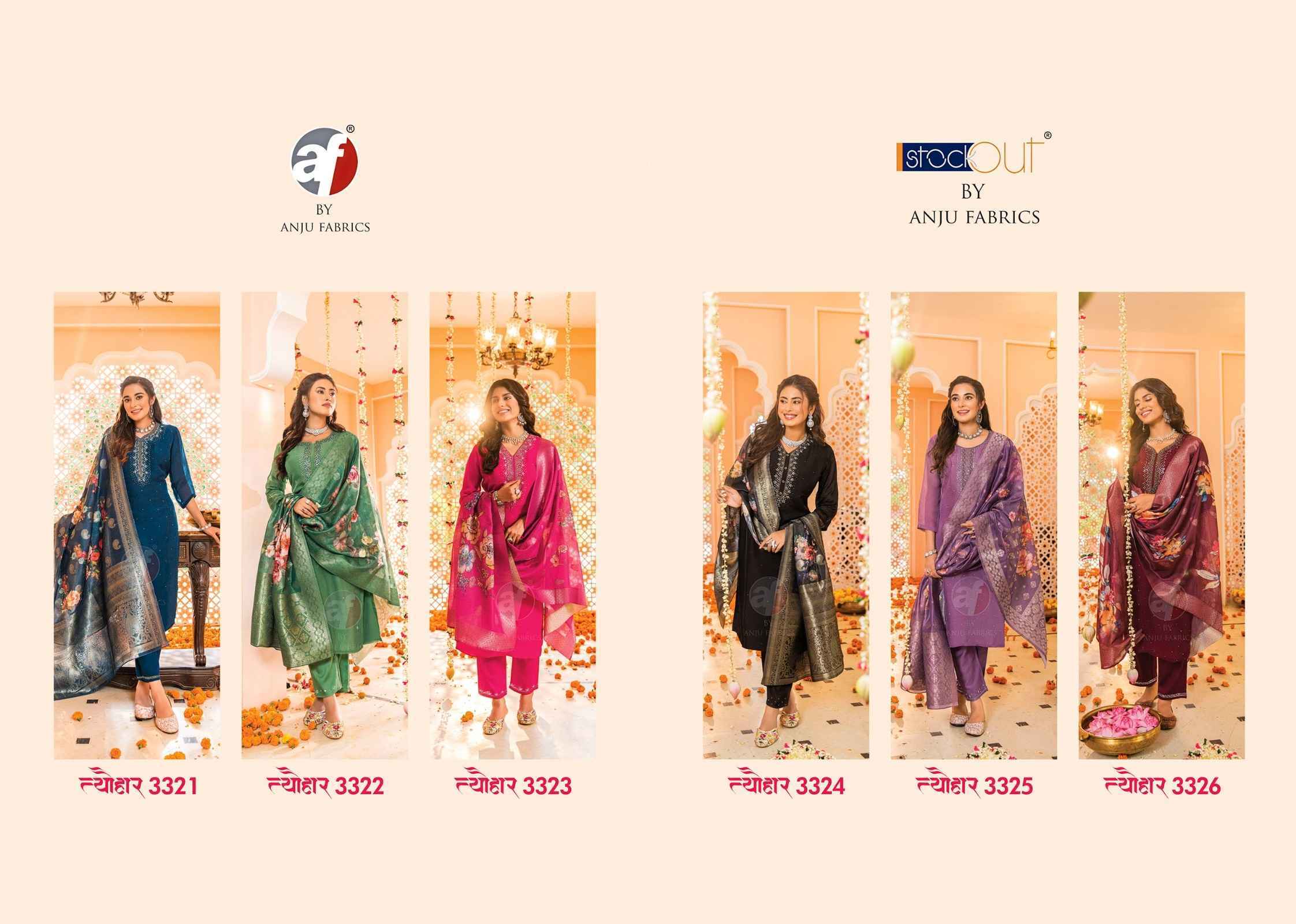 Anju Fabrics Tyohaar Readymade Viscose Dress 6 pcs Catalogue