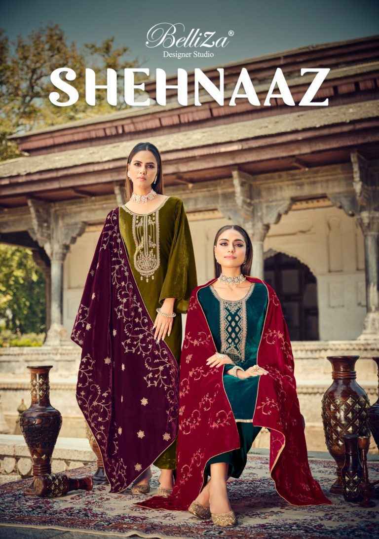 Belliza Shehnaaz Velvet Dress Material 6 pcs Catalogue