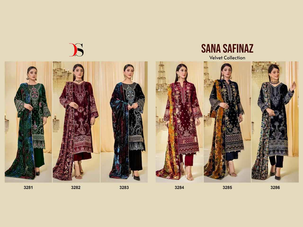 Deepsy Sana Safinaz Velvet Collection Velvet Dress Material