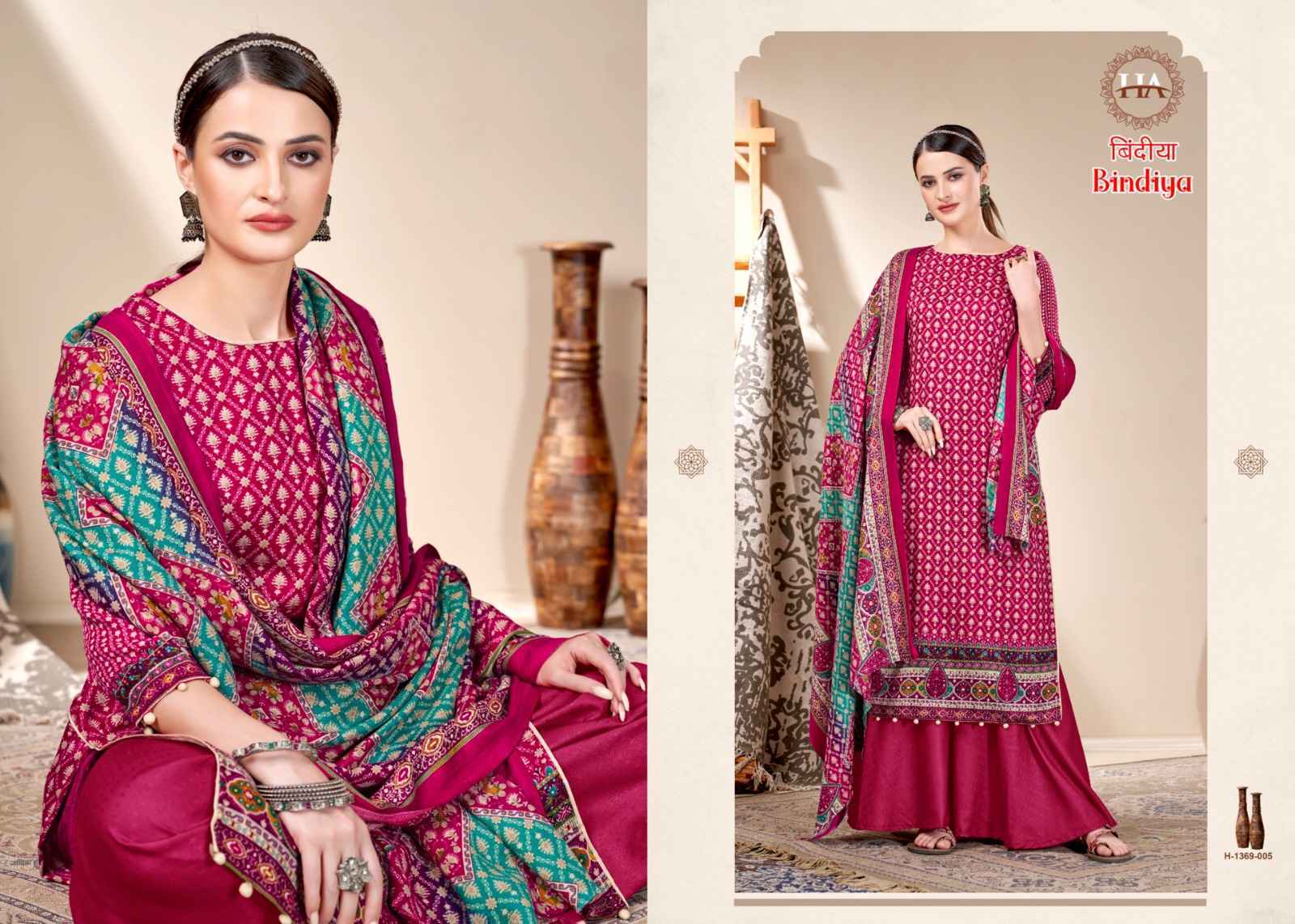 Harshit Fashion Hub Bindiya Pashmina Dress Material 8 pcs Catalogue