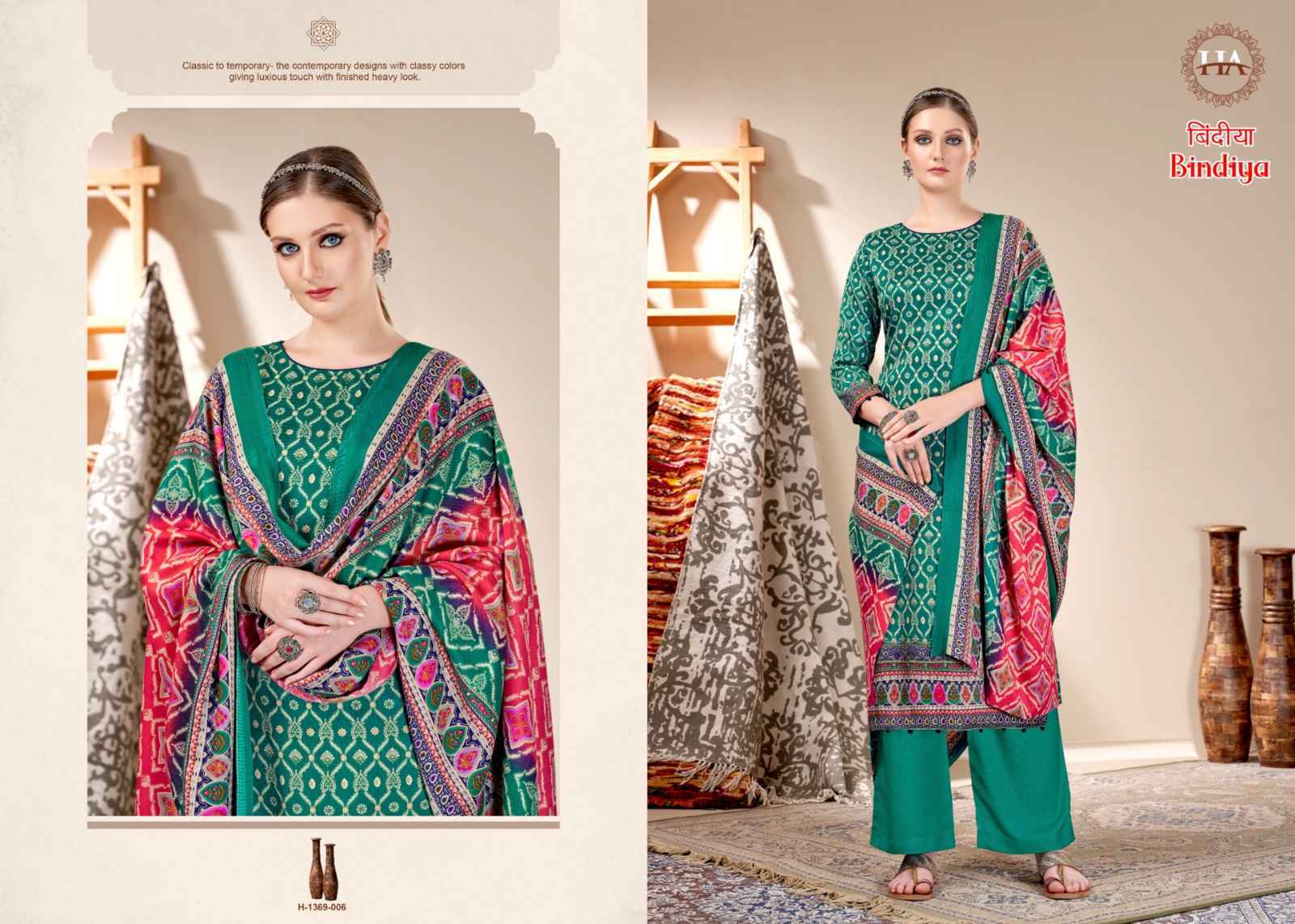 Harshit Fashion Hub Bindiya Pashmina Dress Material 8 pcs Catalogue