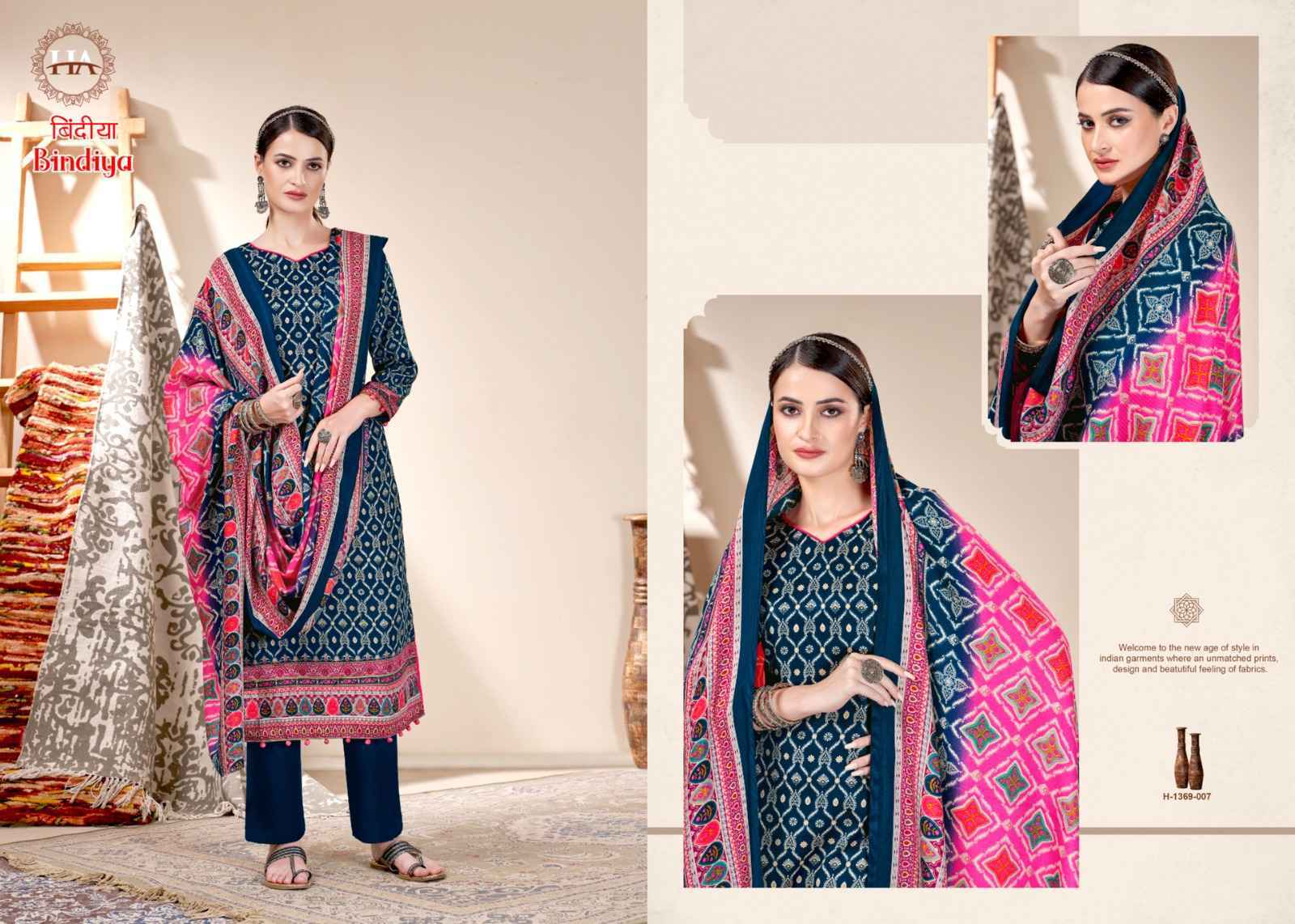 Harshit Fashion Hub Bindiya Pashmina Dress Material 8 pcs Catalogue