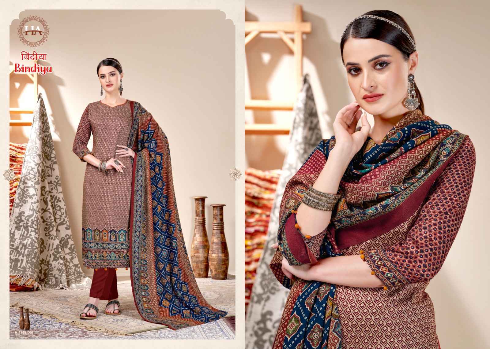 Harshit Fashion Hub Bindiya Pashmina Dress Material 8 pcs Catalogue