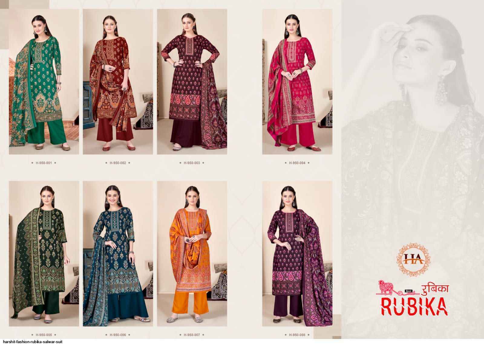 Harshit Rubika Pashmina Dress Material 8 pcs Catalogue
