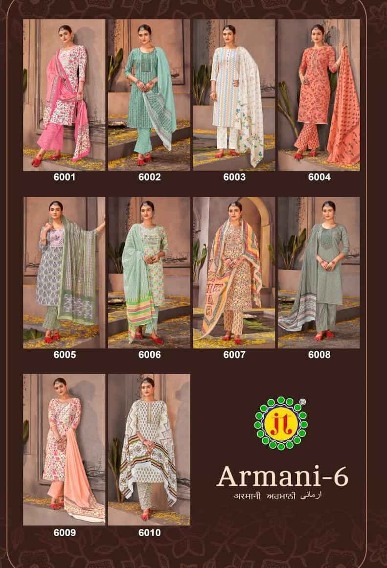 JT Armani Vol 6 Cotton Dress Material 10 pcs Catalogue