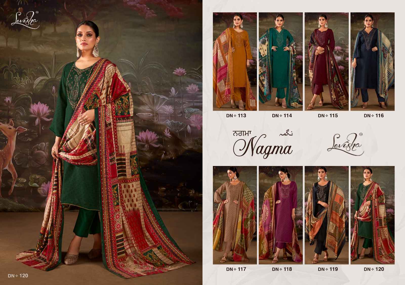 Levisha Nagma Pashmina Dress Material 8 pcs Catalogue