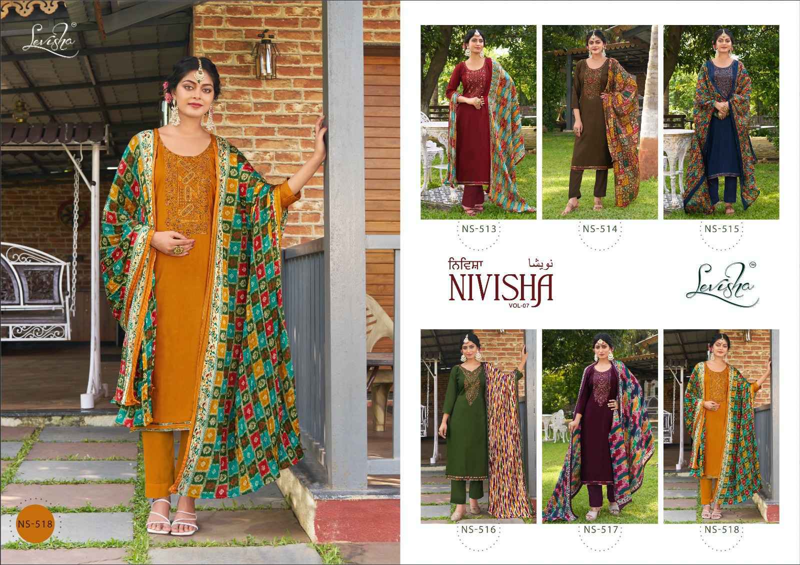Levisha Nivisha Vol 7 Rayon Dress Material 6 pcs Catalogue - 8347237428