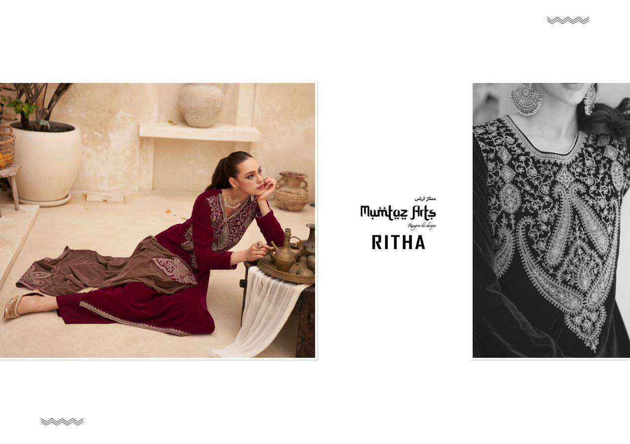 Mumtaz Arts Ritha Velvet Dress Material 4 pcs Catalogue