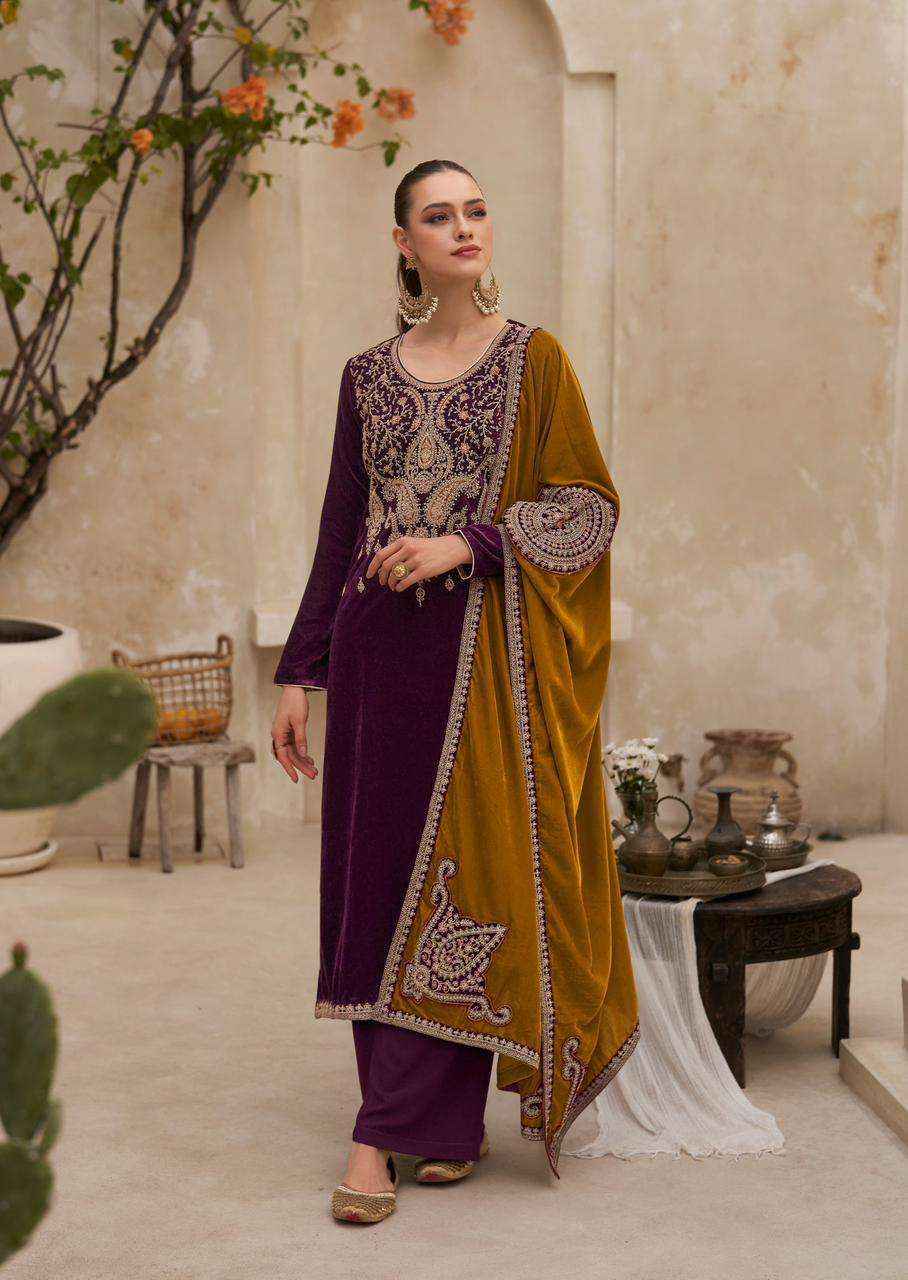 Mumtaz Arts Ritha Velvet Dress Material 4 pcs Catalogue