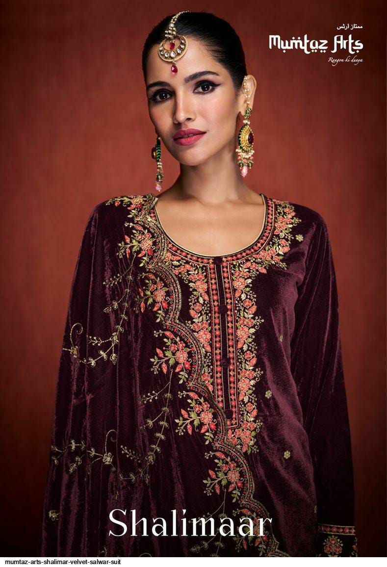 Mumtaz Arts Shalimar Velvet Dress Material 4 pcs Catalogue