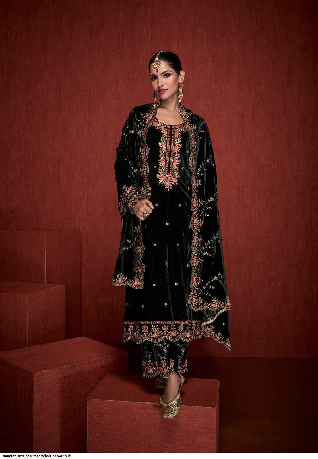 Mumtaz Arts Shalimar Velvet Dress Material 4 pcs Catalogue