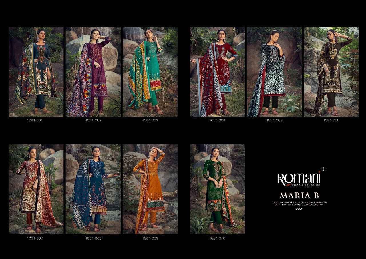 Romani Maria B Pashmina Dress Material 10 pcs Catalogue 