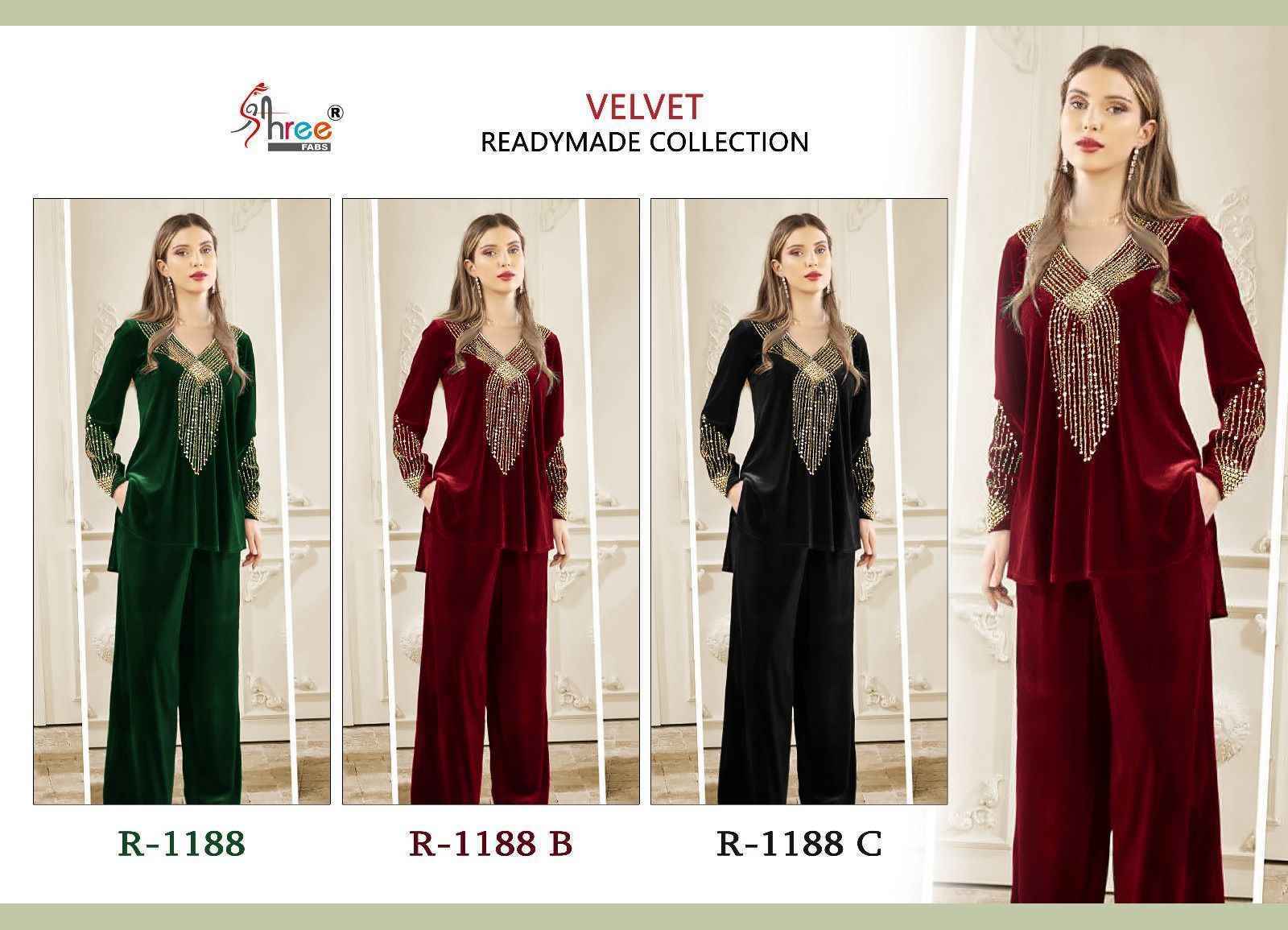 Shree Fabs R1188 Velvet Readymade Collection Readymade Velvet Dress 3 pcs Catalogue