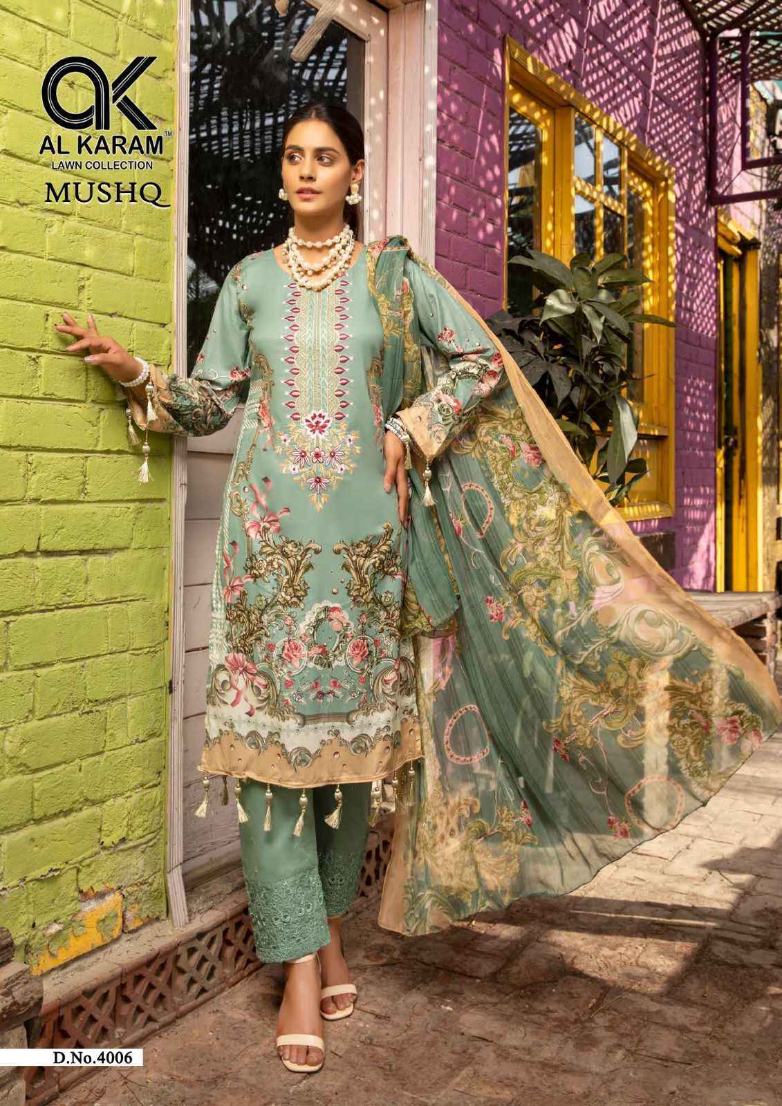 AL Karam Mushq Cotton Dupatta Vol 4 Cotton Dress Material 8 pcs Catalogue