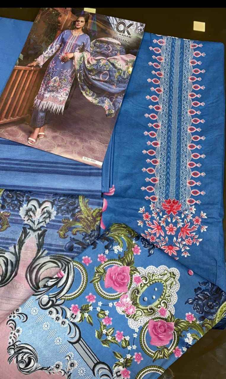 AL Karam Mushq Cotton Dupatta Vol 4 Cotton Dress Material 8 pcs Catalogue