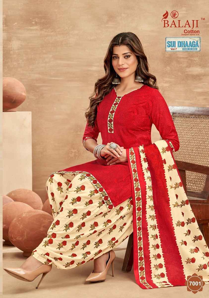 Balaji Sui Dhaga Vol 7 Cotton Dress Material 12 pcs Catalogue