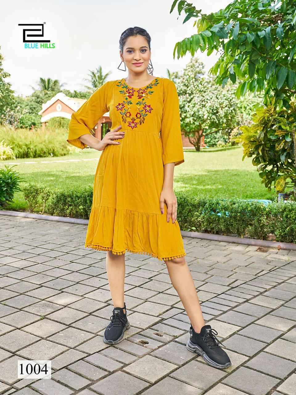 Blue Hills Kiara Rayon Tunic Kurti 7 pcs Catalogue