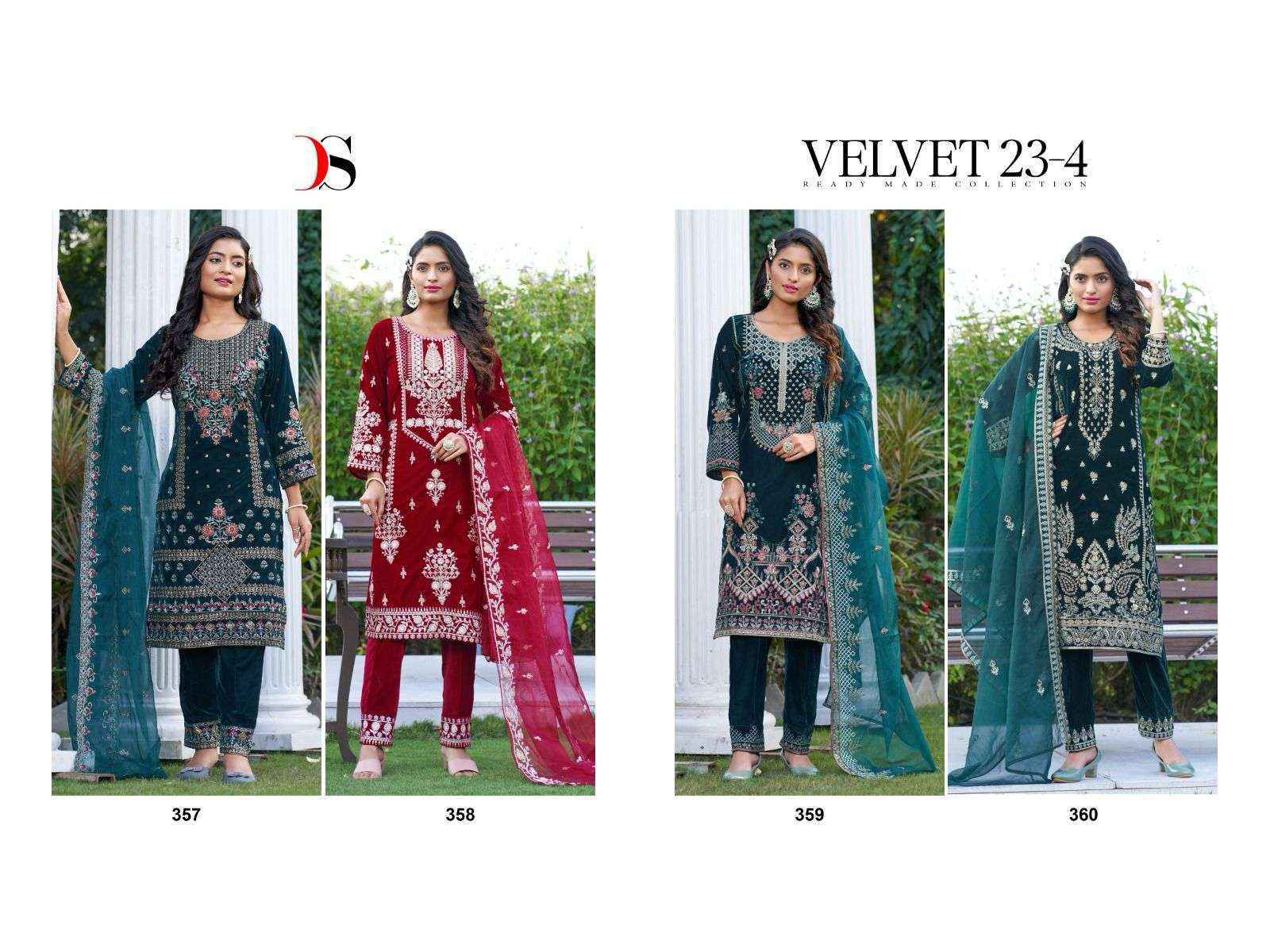 Deepsy Velvet 23 Vol 4 Velvet Dress Material 4 pcs Catalogue