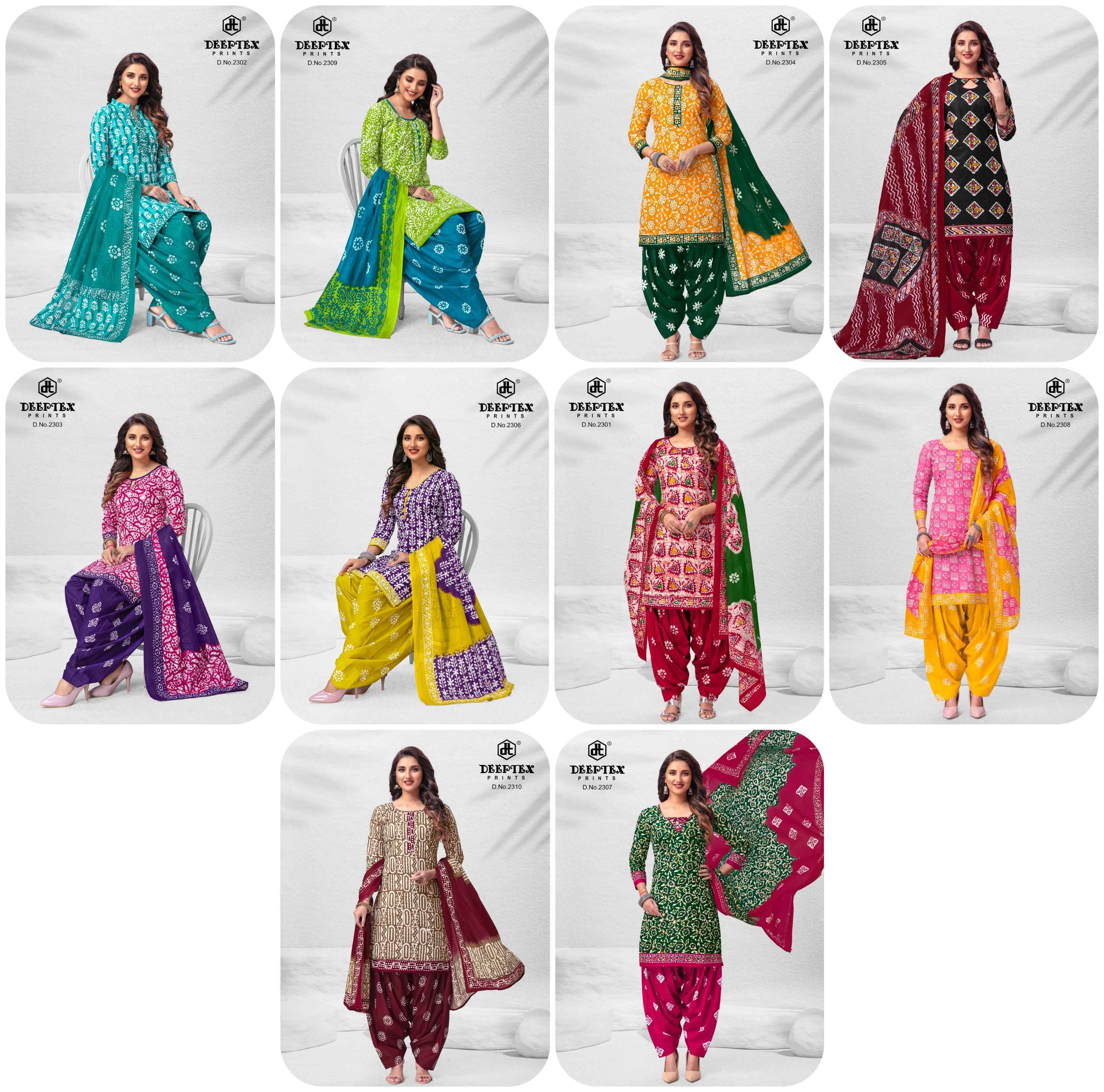 Deeptex Prints Batik Plus Vol 23 Cotton Dress Material 10 pcs Catalogue