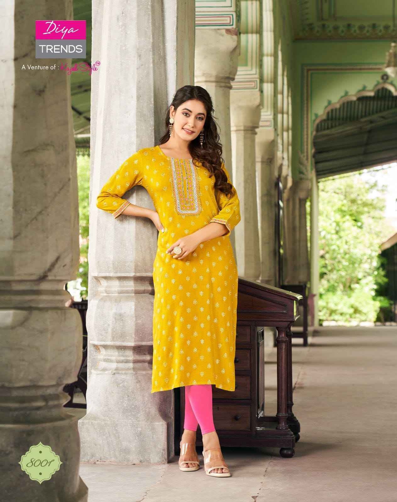 Diya Trends Victoria Vol-8 Rayon Kurti Catalog Wholesale Supplier surat