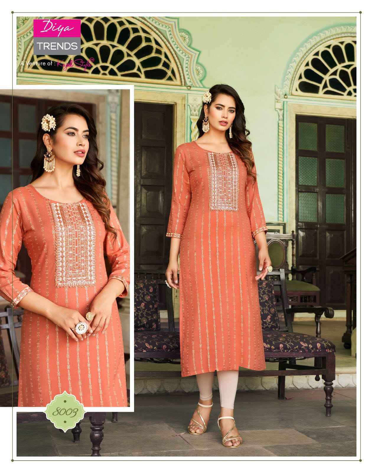 Diya Trends Victoria Vol-8 Rayon Kurti Catalog Wholesale Supplier surat