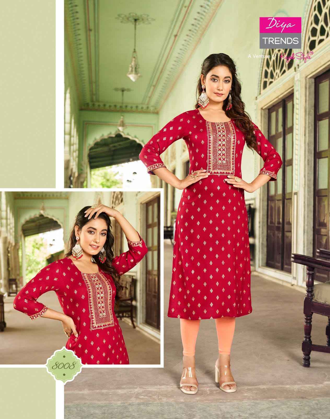 Diya Trends Victoria Vol-8 Rayon Kurti Catalog Wholesale Supplier surat