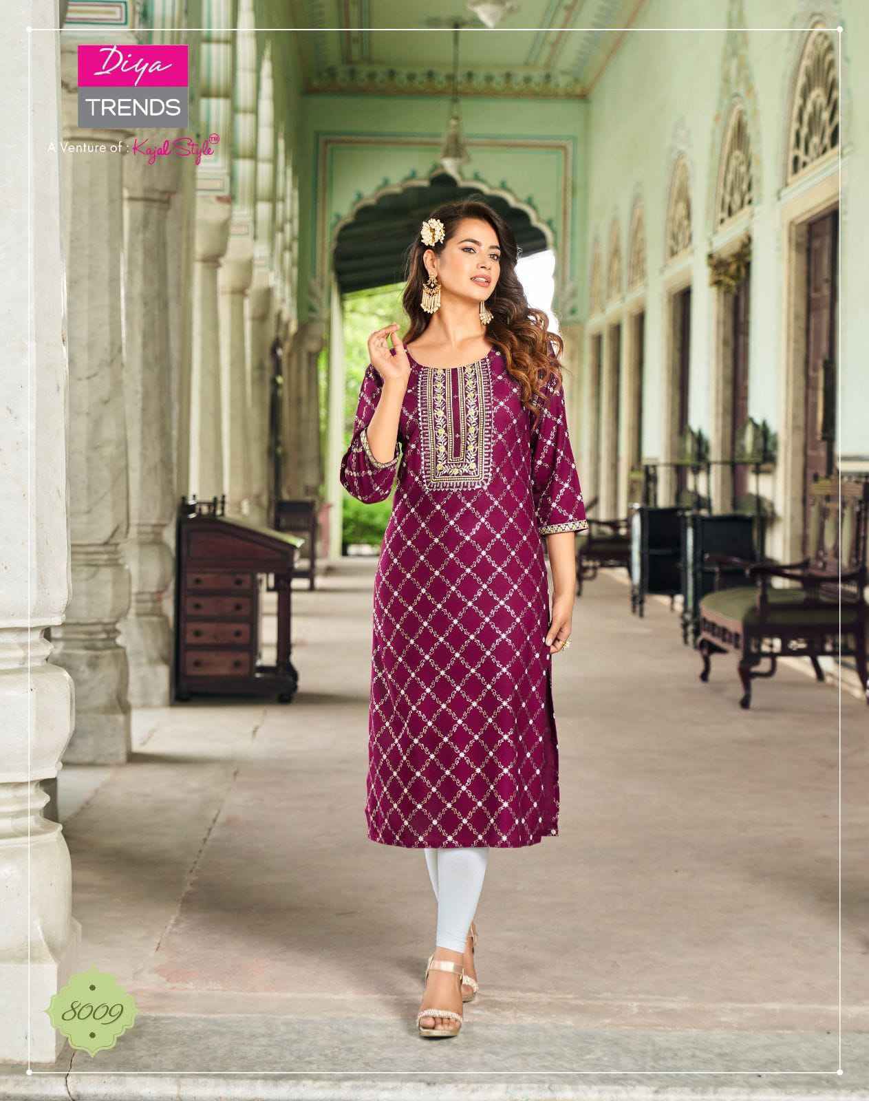 Diya Trends Victoria Vol-8 Rayon Kurti Catalog Wholesale Supplier surat