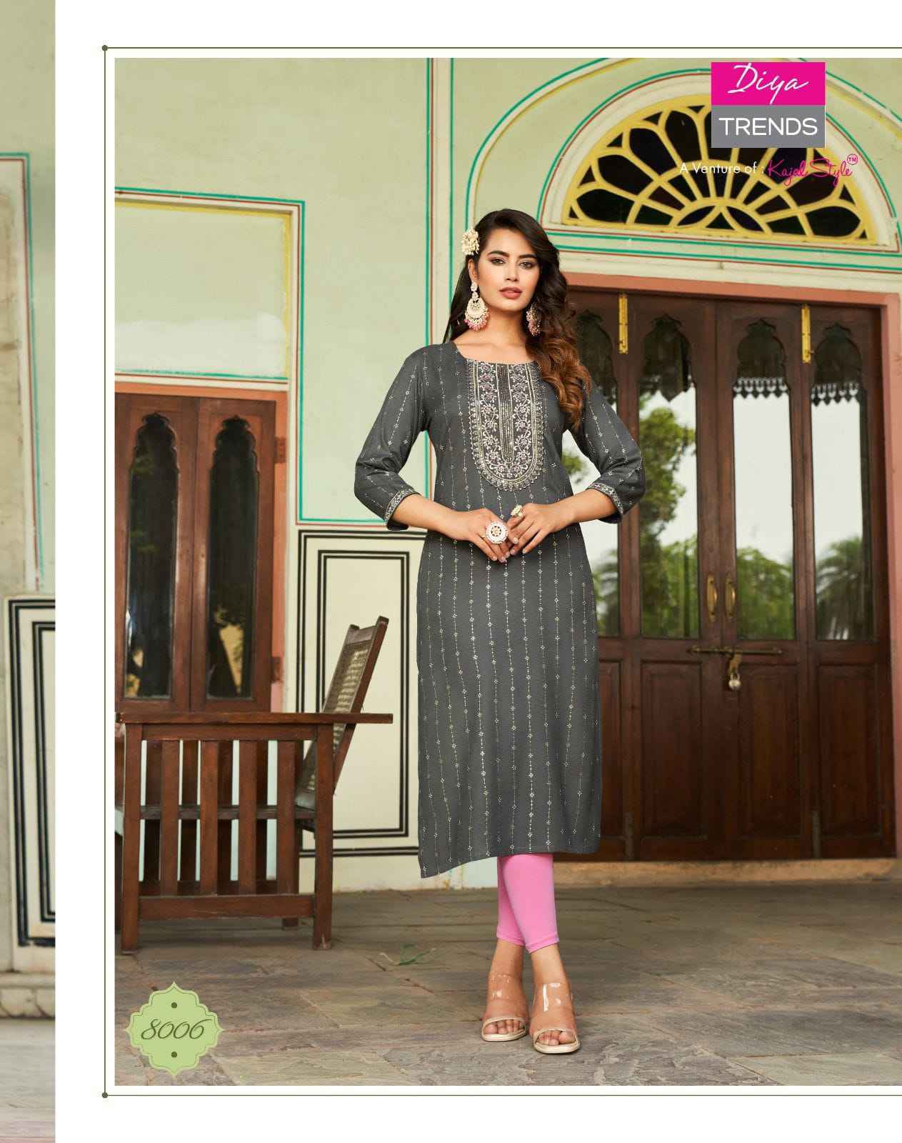 Diya Trends Victoria Vol-8 Rayon Kurti Catalog Wholesale Supplier surat