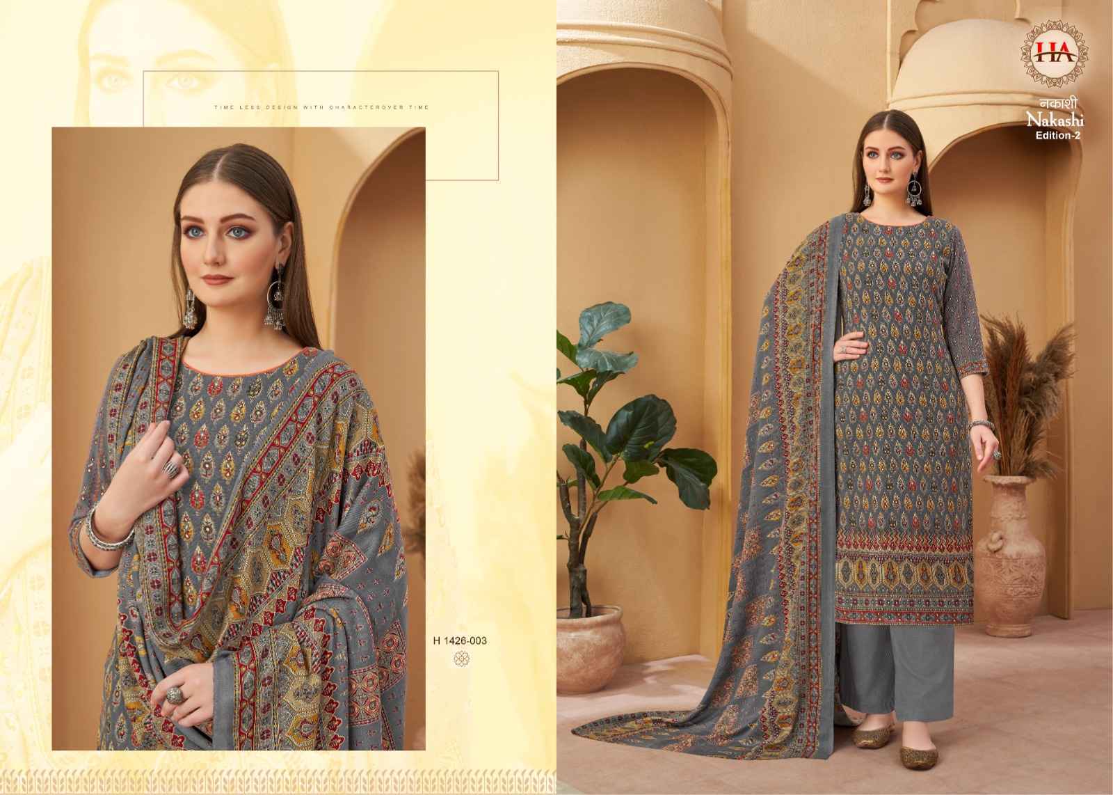 Harshit Fashion Hub Nakashi Vol 2 Pashmina Dress Material 8 pcs Catalogue