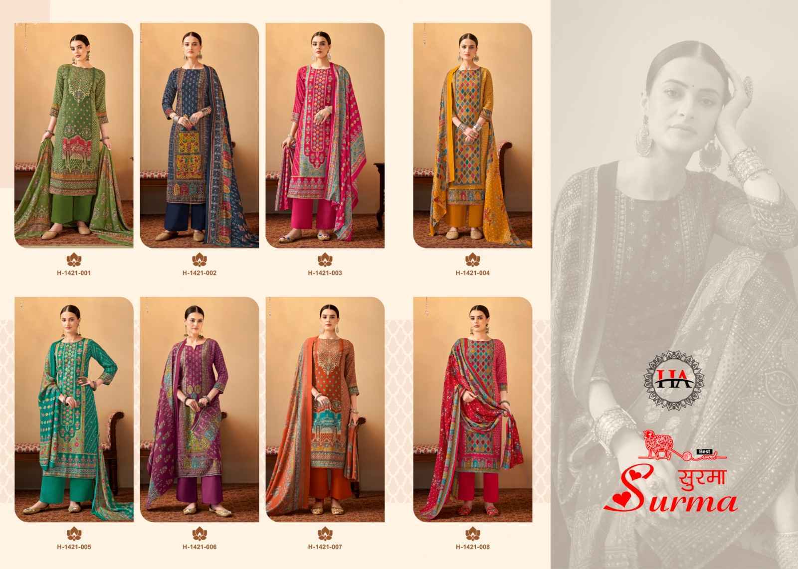 Harshit Fashion Hub Surma Pashmina Dress Material 8 pcs Catalogue