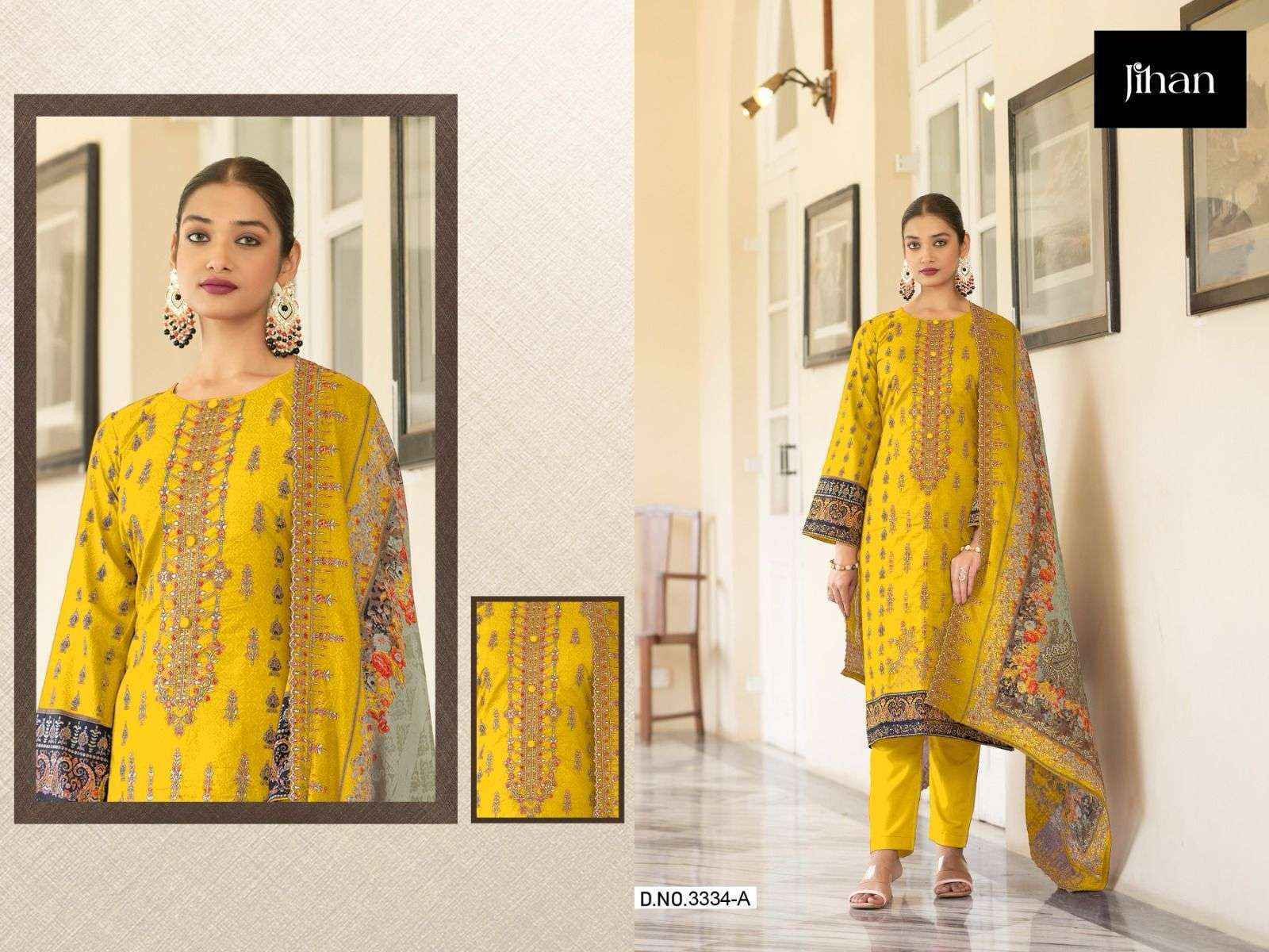 Jihan Bin Saeed Lawn Cotton Dress Material At Wholesale Bulk Price