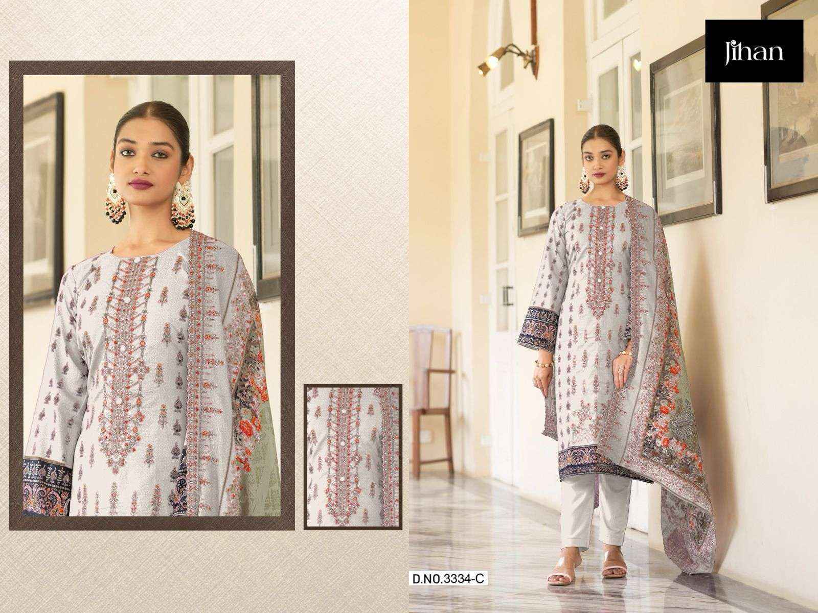 Jihan Bin Saeed Lawn Cotton Dress Material At Wholesale Bulk Price