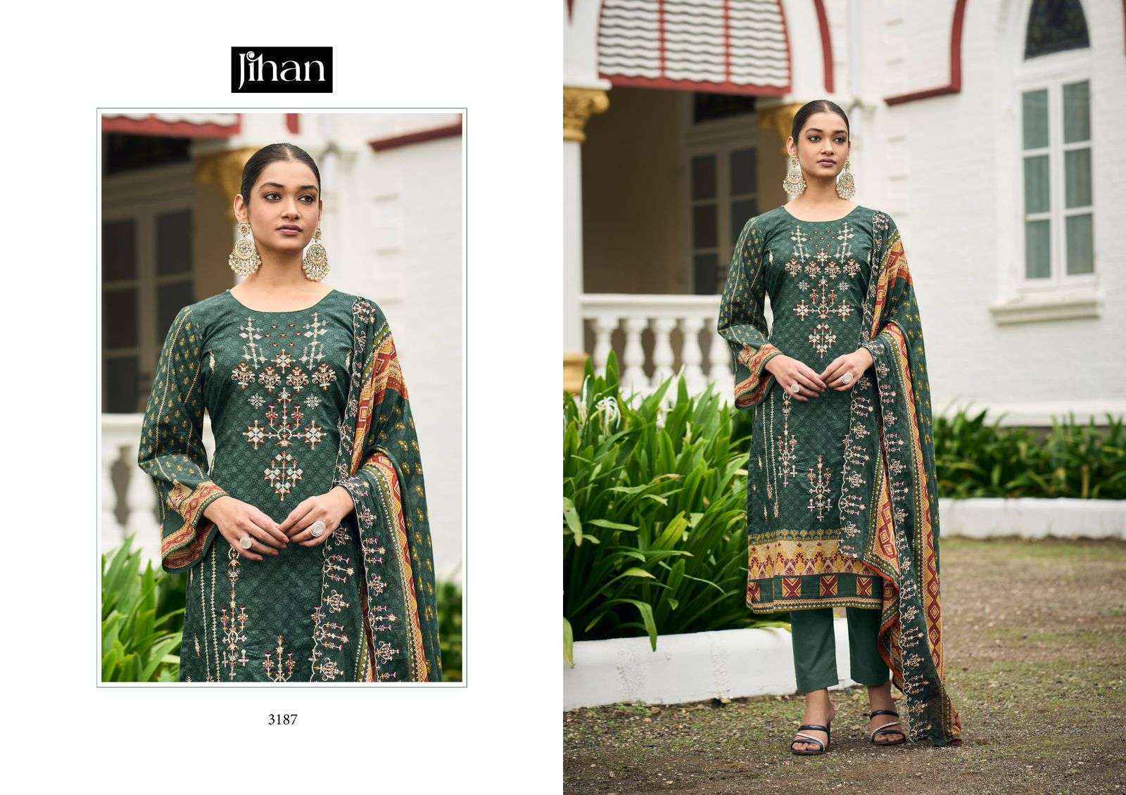 Jihan Bin Saeed Vol 6 Lawn Cotton Dress Material wholesale Online Price
