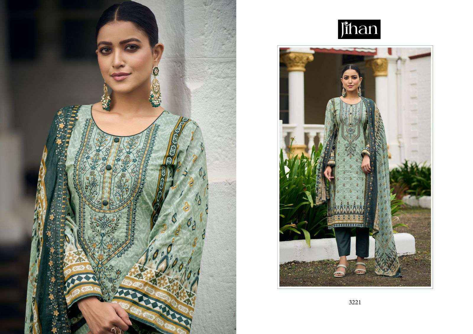 Jihan Bin Saeed Vol 6 Lawn Cotton Dress Material wholesale Online Price
