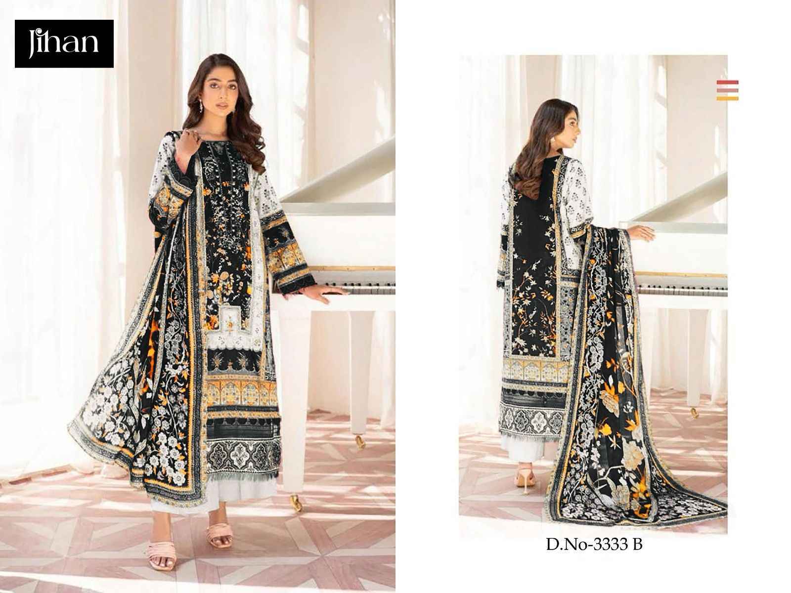 Cotton dress material with chiffon dupatta on sale