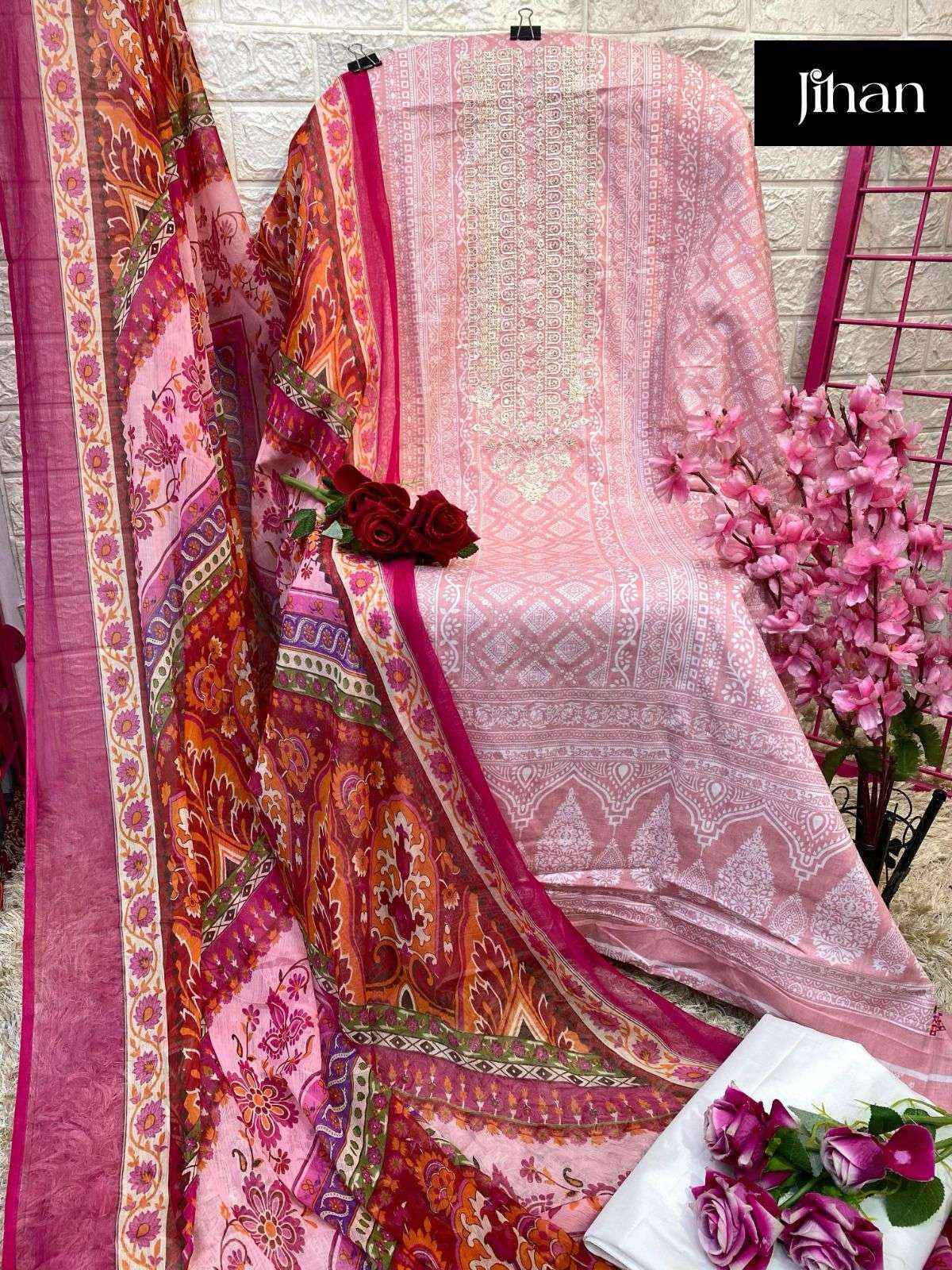 Jihan Saira Lawn Cotton Dress Material At Wholesale Price