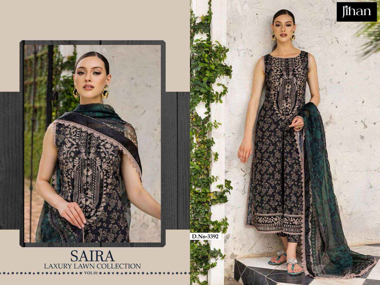 Jihan Saira Lawn Cotton Dress Material At Wholesale Price